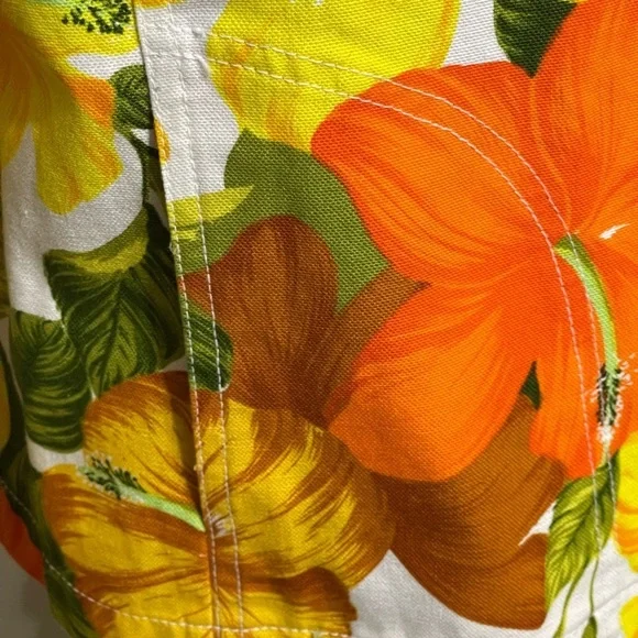 COLDWATER CREEK NWOTS RETRO 70S YELLOW FLOWER DENIM JACKET SZ XLP - Picture 6 of 13